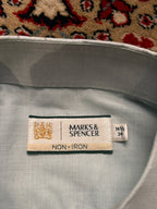 Marks & Spencer Luxury Aqua Blue Textured Non-Iron Button Down Shirt - S