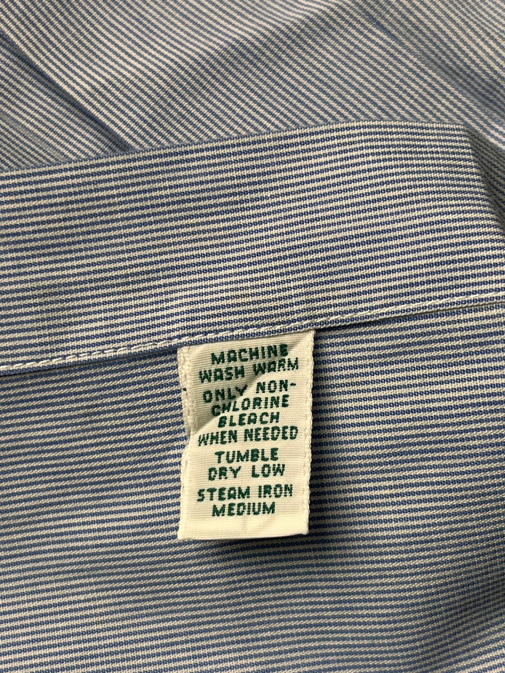 Lauren Ralph Lauren Blue Micro Stripe Cotton BUTTON DOWN SHIRT - XL