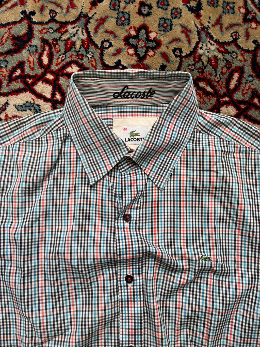 Lacoste Multicolor Cotton BUTTON DOWN SHIRT - L