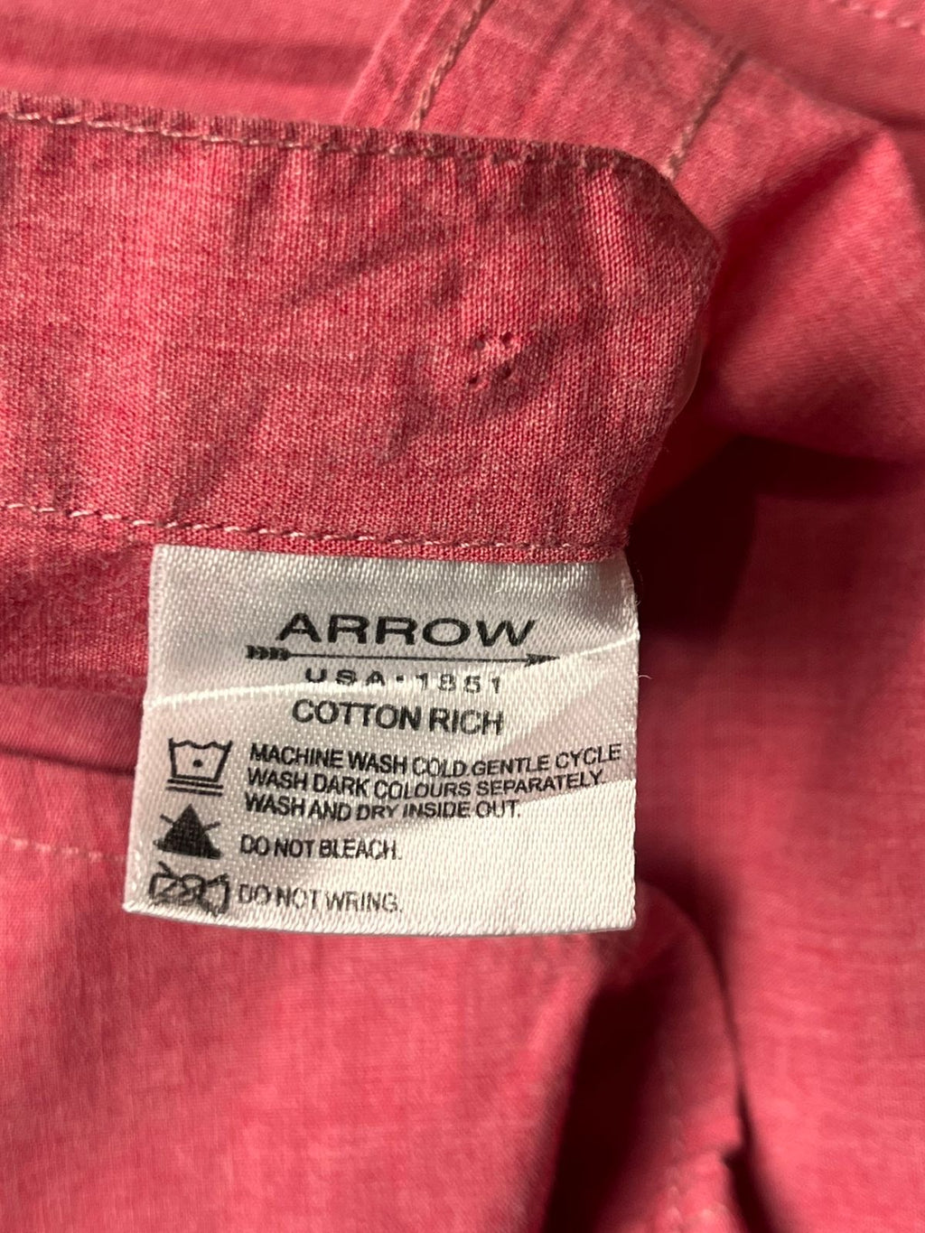 ARROW Sport Slim Fit Pink Cotton BUTTON DOWN SHIRT - L