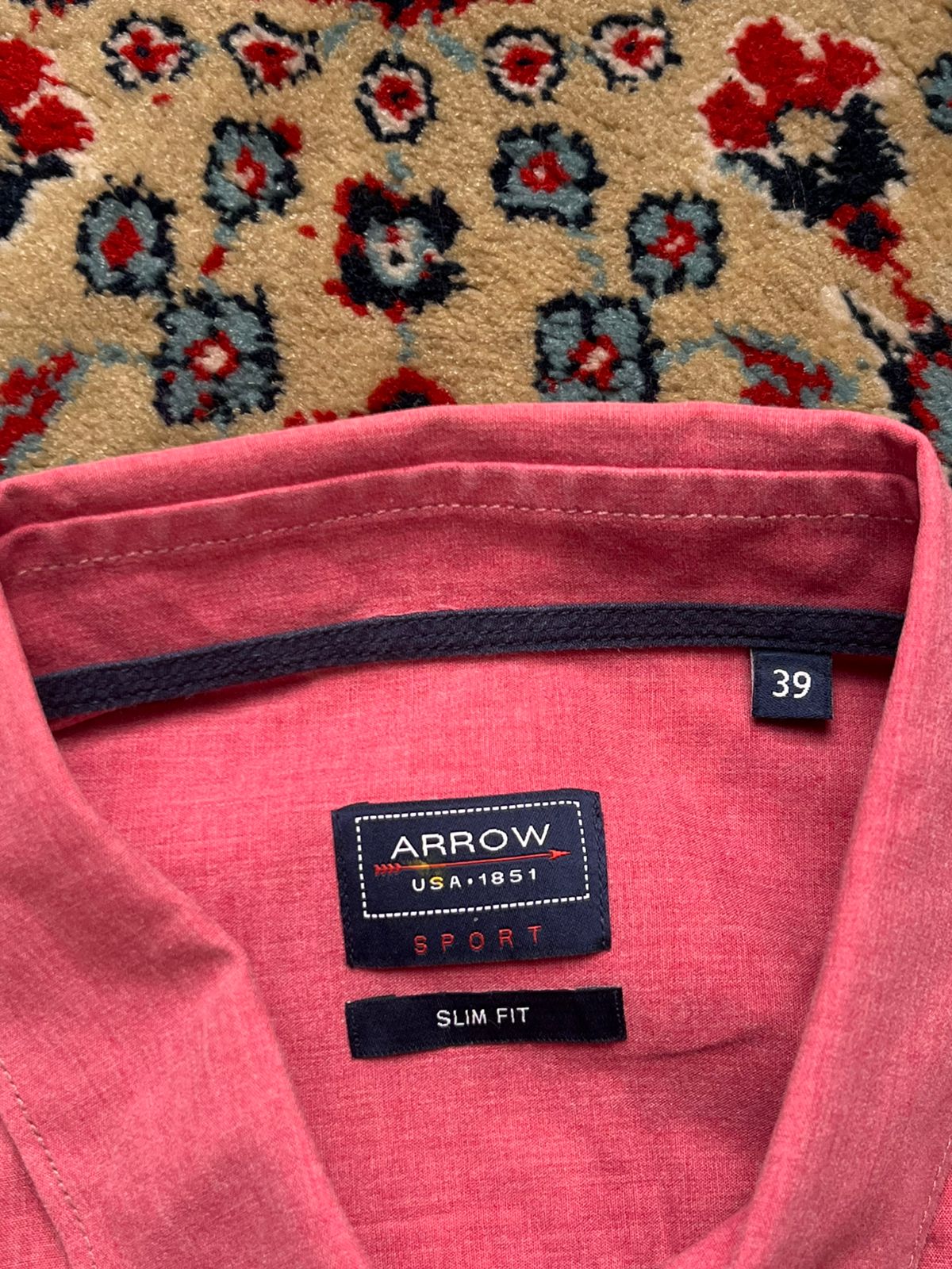 ARROW Sport Slim Fit Pink Cotton BUTTON DOWN SHIRT - L