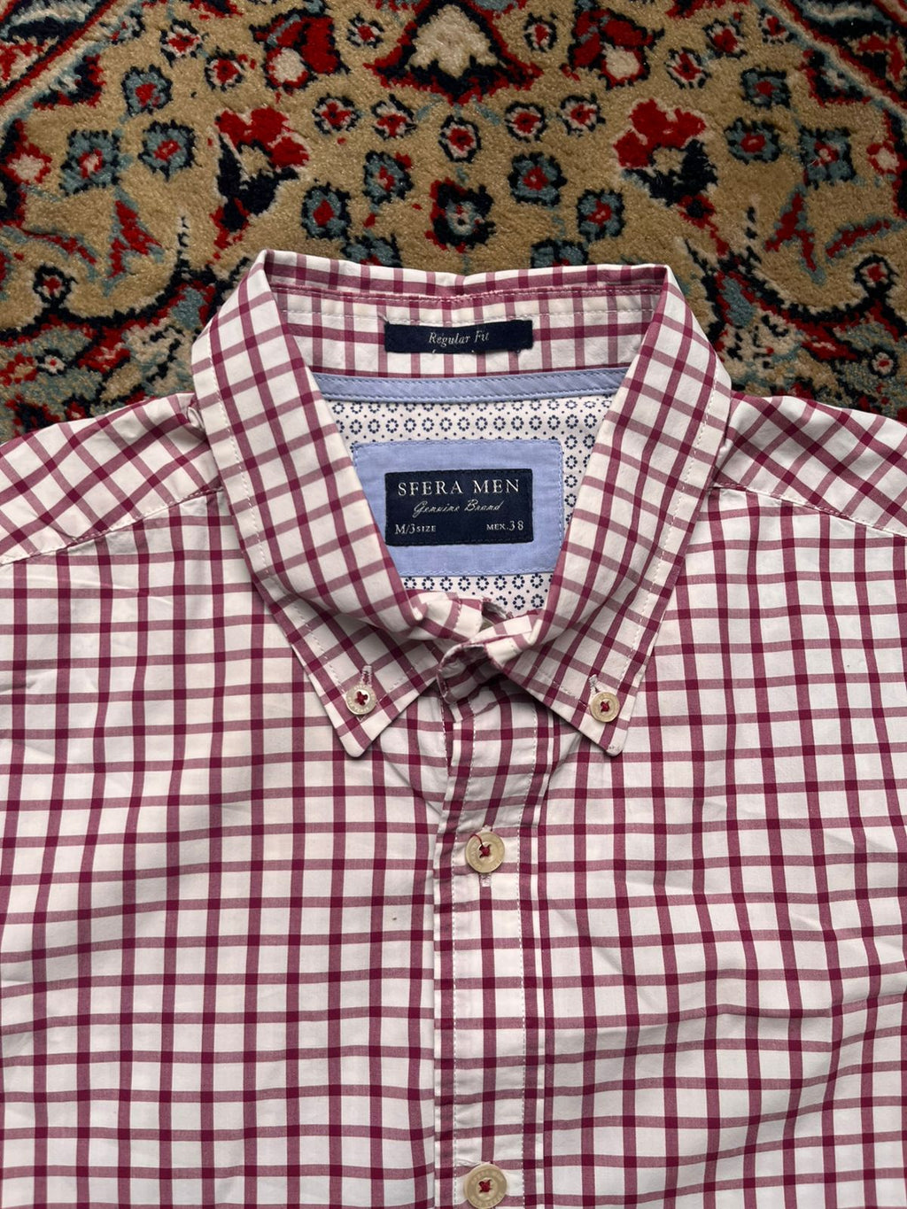 SFERA MEN Regular Fit Gingham  BUTTON DOWN SHIRT - L