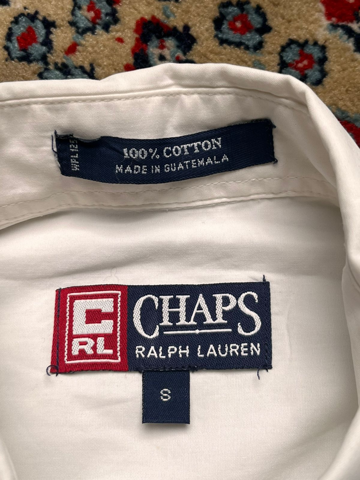 CHAPS RALPH LAUREN White Crest Logo BUTTON DOWN SHIRT - L