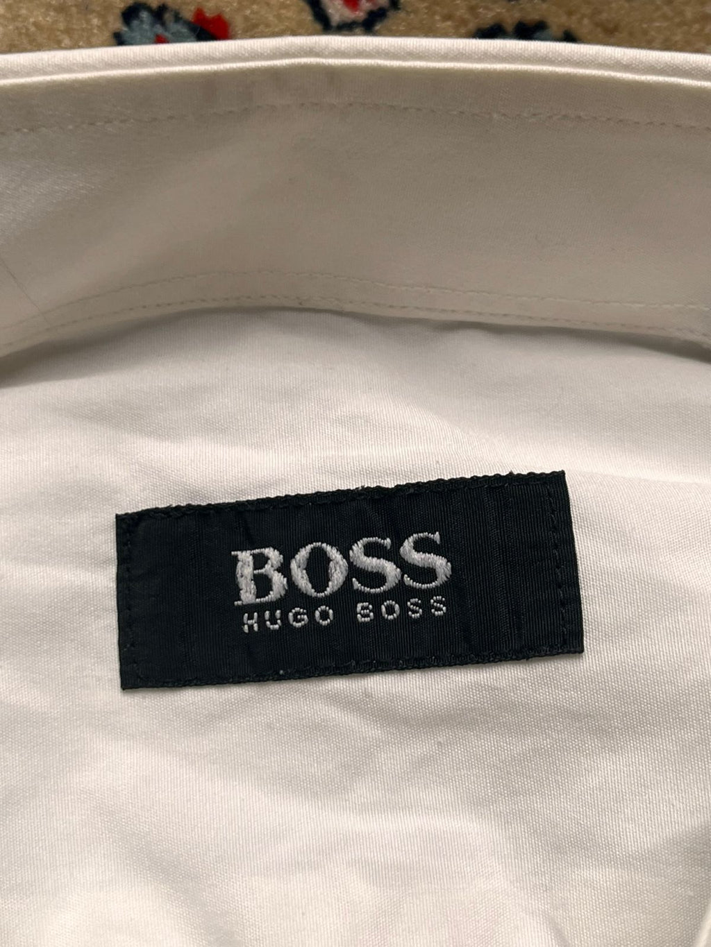HUGO BOSS White Pleated Bib Front  BUTTON DOWN SHIRT - XL