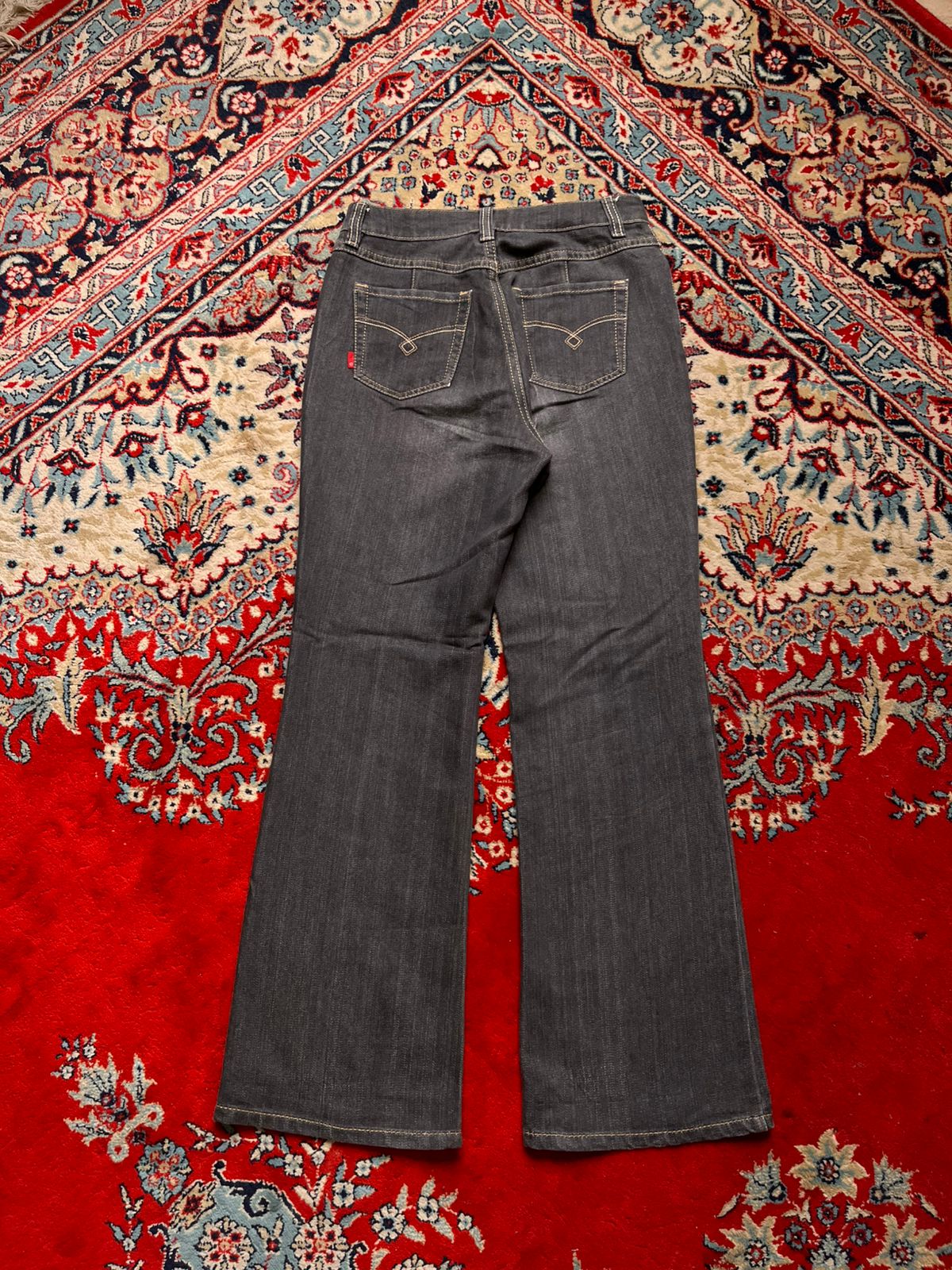 FLASH BLACK CONTRAST STITCH HIGH WAISTED FLARED WOMEN JEANS - 26