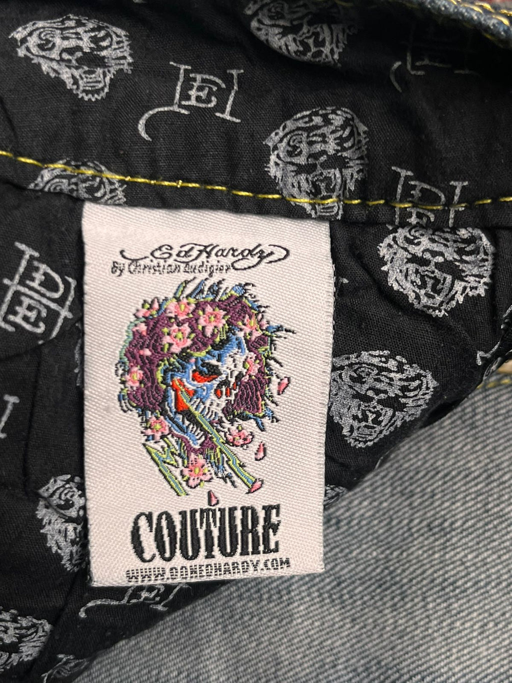 Ed Hardy by Christian Audigier Embroidered women FlareD JEANS - 28