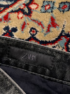 ZARA Grey Acid Wash Multi Pocket Baggy Fit Cargo Trousers - 32