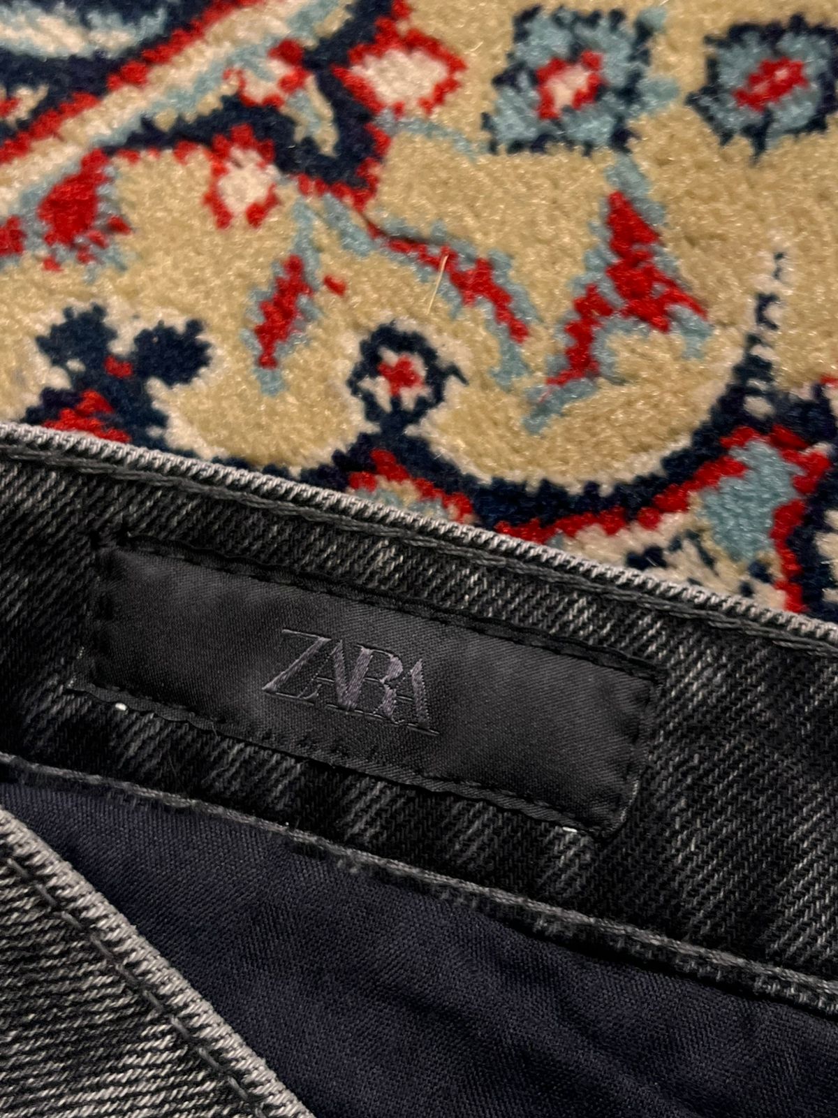 ZARA Grey Acid Wash Multi Pocket Baggy Fit Cargo Trousers - 32