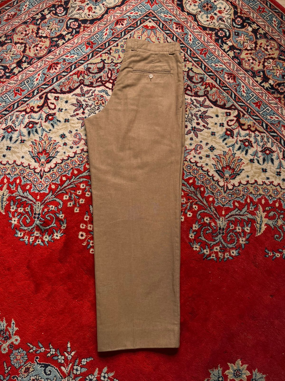 Vintage NEW MAN LES UNIVERSELS LINEN Pleated Khaki PANTS - 32