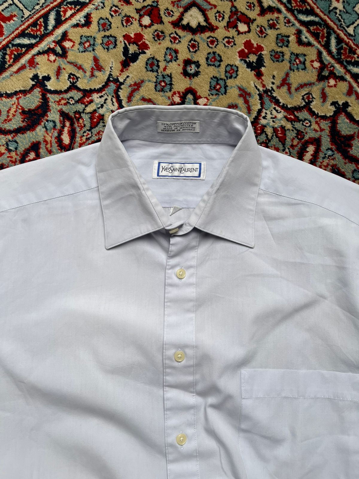 Vintage Yves Saint Laurent YSL Light Blue Button Down Shirt - L