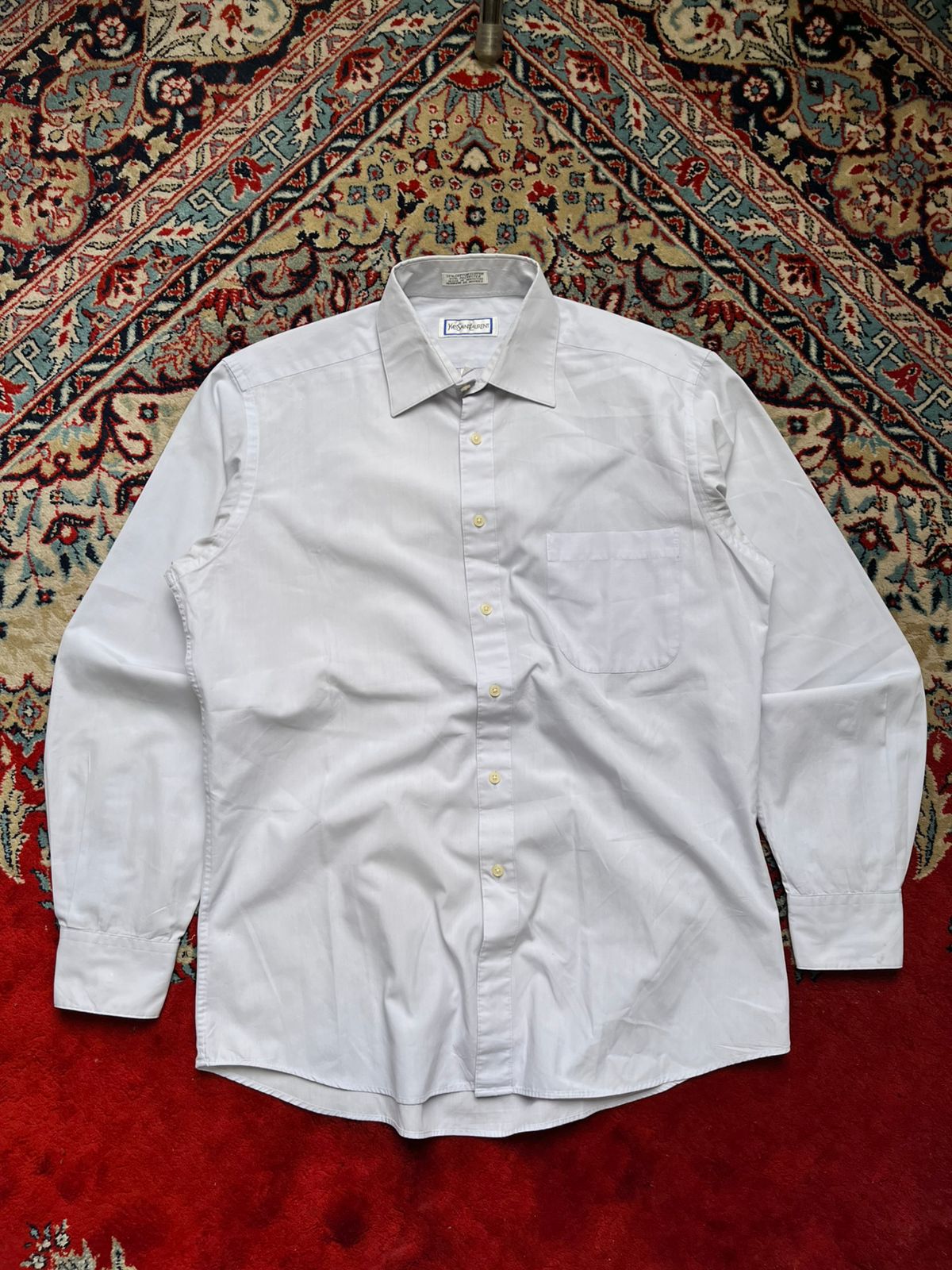 Vintage Yves Saint Laurent YSL Light Blue Button Down Shirt - L