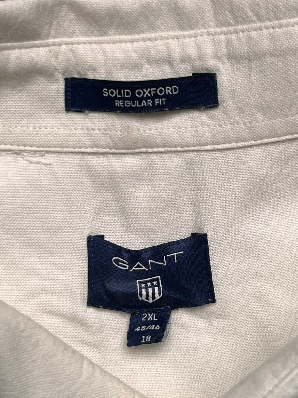 Gant Solid Oxford White Regular Fit Button Down Women Shirt - Xl
