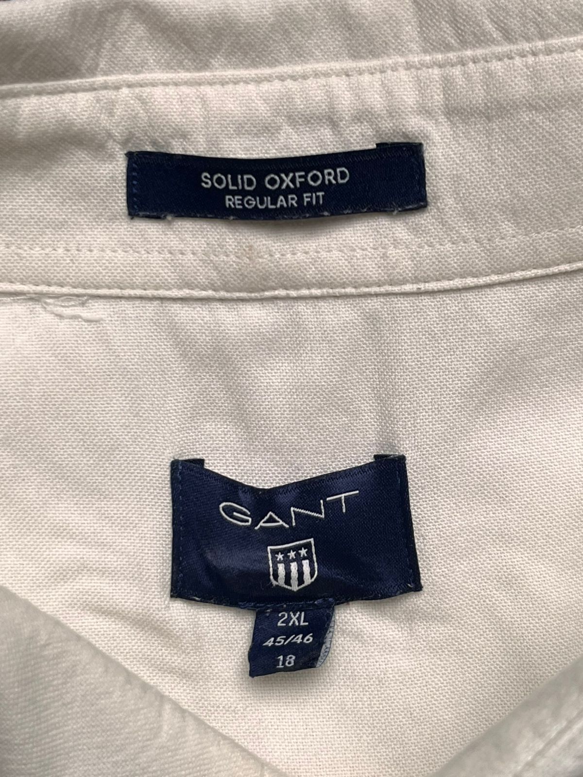 Gant Solid Oxford White Regular Fit Button Down Women Shirt - Xl