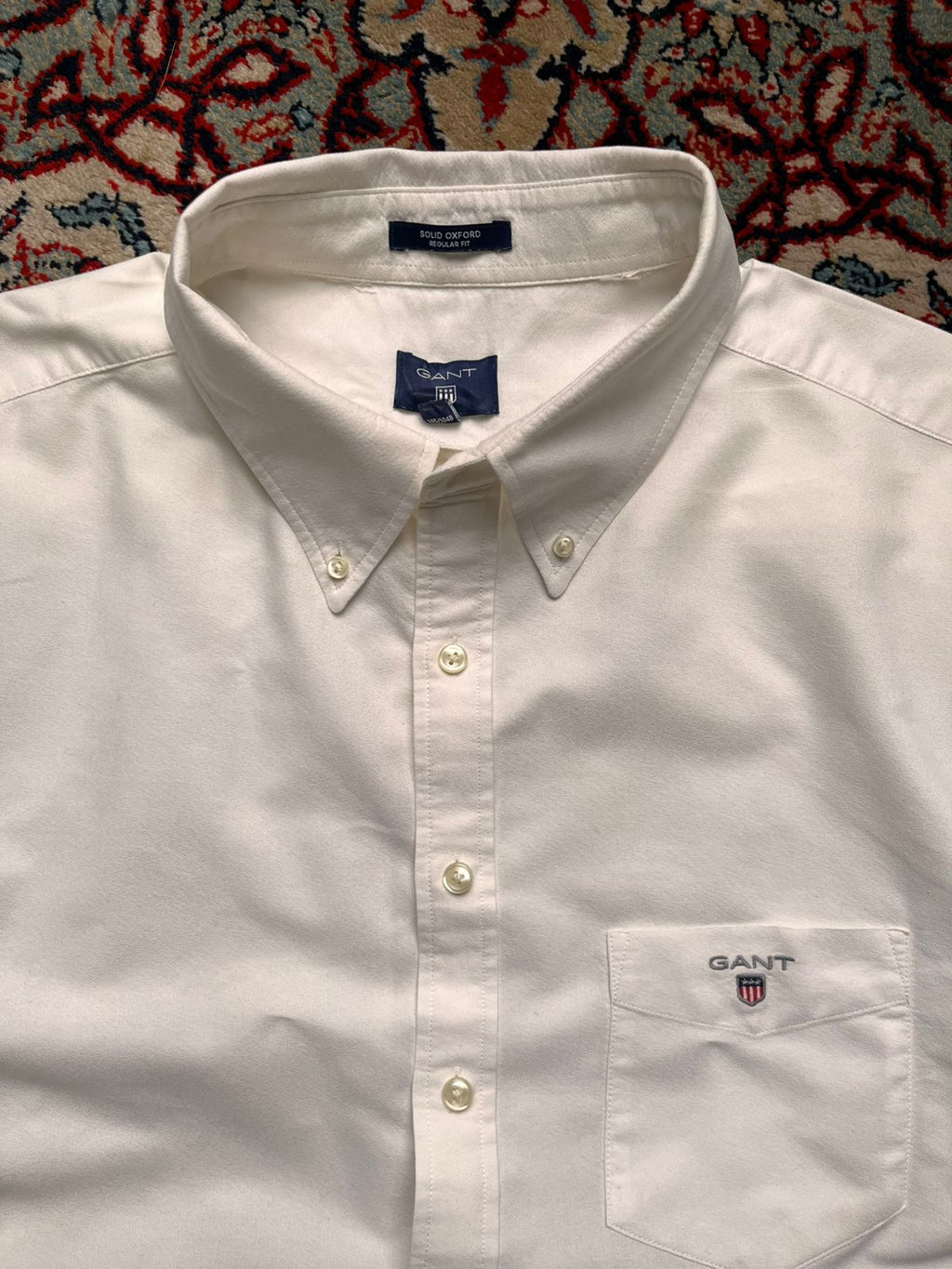 Gant Solid Oxford White Regular Fit Button Down Women Shirt - Xl