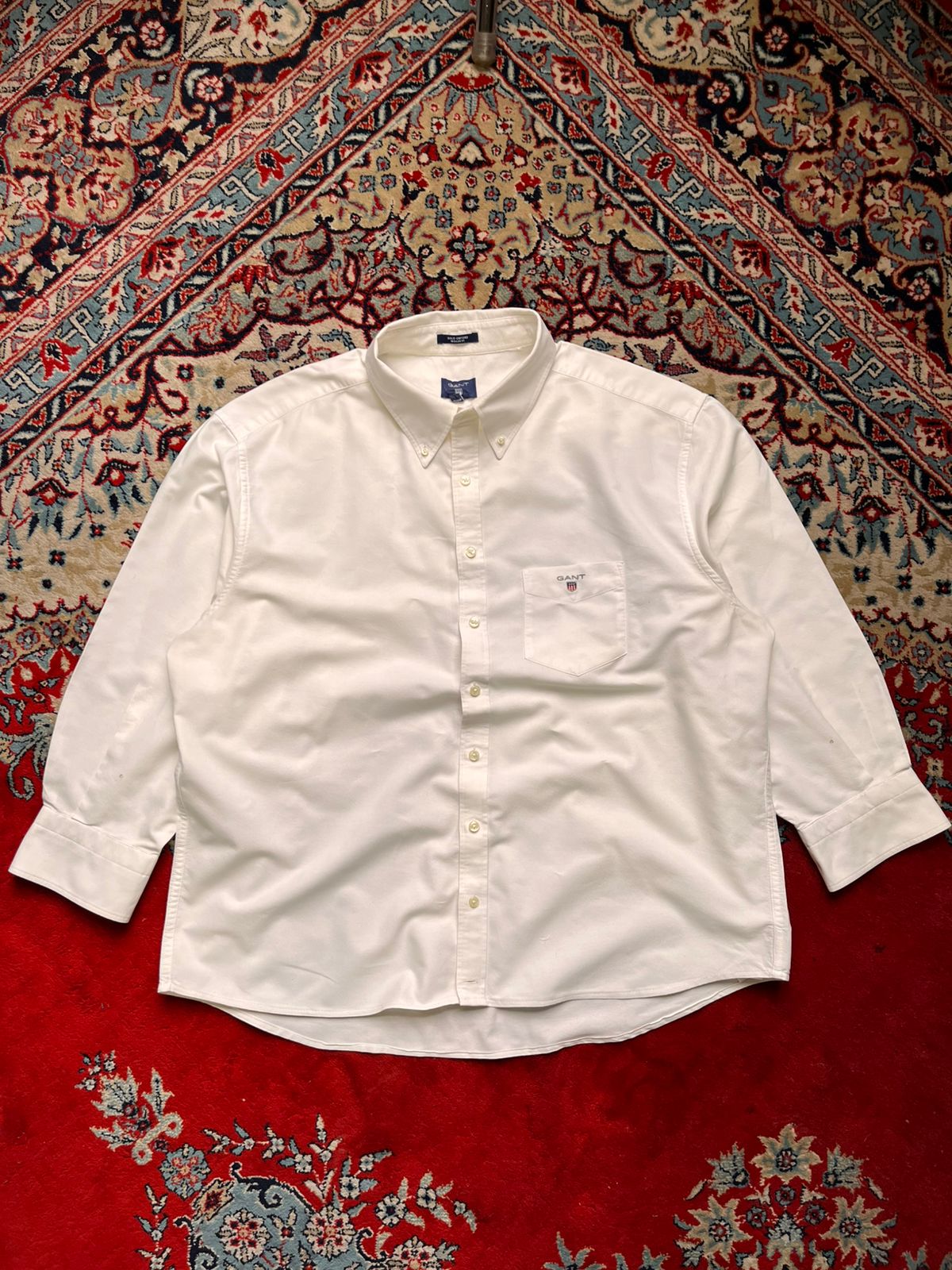 Gant Solid Oxford White Regular Fit Button Down Women Shirt - Xl