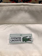 VINTAGE CHEMISE LACOSTE OFF WHITE OXFORD BUTTON DOWN SHIRT - XL