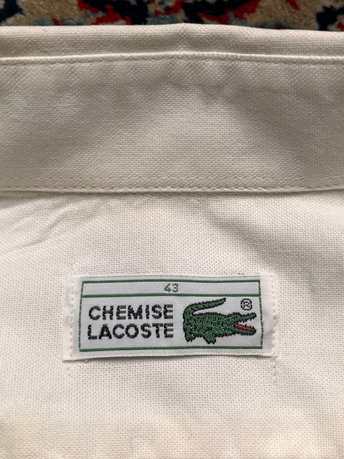 VINTAGE CHEMISE LACOSTE OFF WHITE OXFORD BUTTON DOWN SHIRT - XL