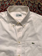 VINTAGE CHEMISE LACOSTE OFF WHITE OXFORD BUTTON DOWN SHIRT - XL