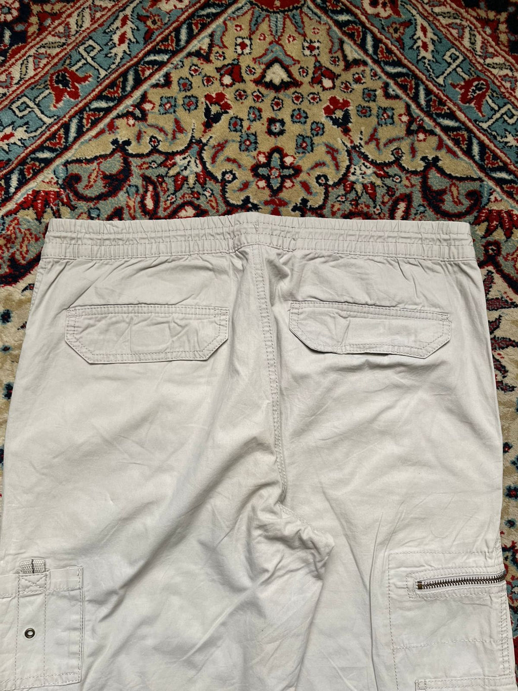 Tex Man Beige Cotton Cargo STRAIGHT FIT PANTS - 32