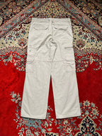 Tex Man Beige Cotton Cargo STRAIGHT FIT PANTS - 32