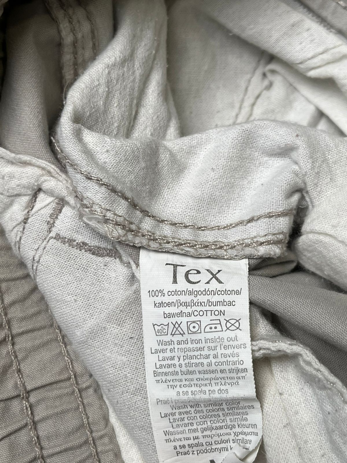 Tex Man Beige Cotton Cargo STRAIGHT FIT PANTS - 32