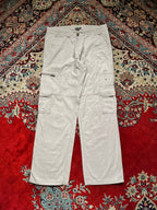 Tex Man Beige Cotton Cargo STRAIGHT FIT PANTS - 32