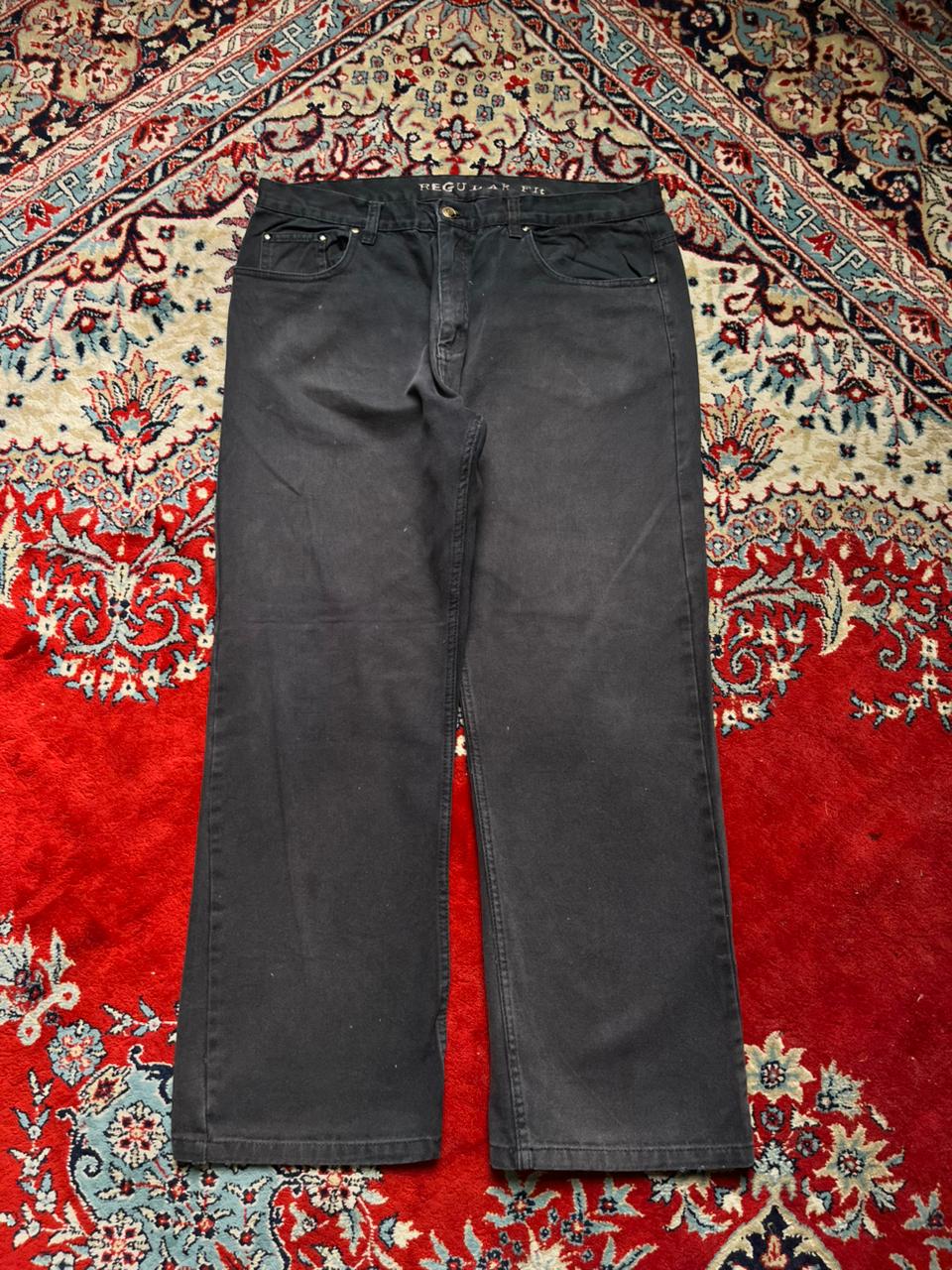 George RELAXED FIT Casual Work Wear Black PANTS - 34