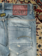 G-Star Raw GS01 3301 Straight Fit Distressed Light WashED JEANS - 30
