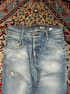 G-Star Raw GS01 3301 Straight Fit Distressed Light WashED JEANS - 30