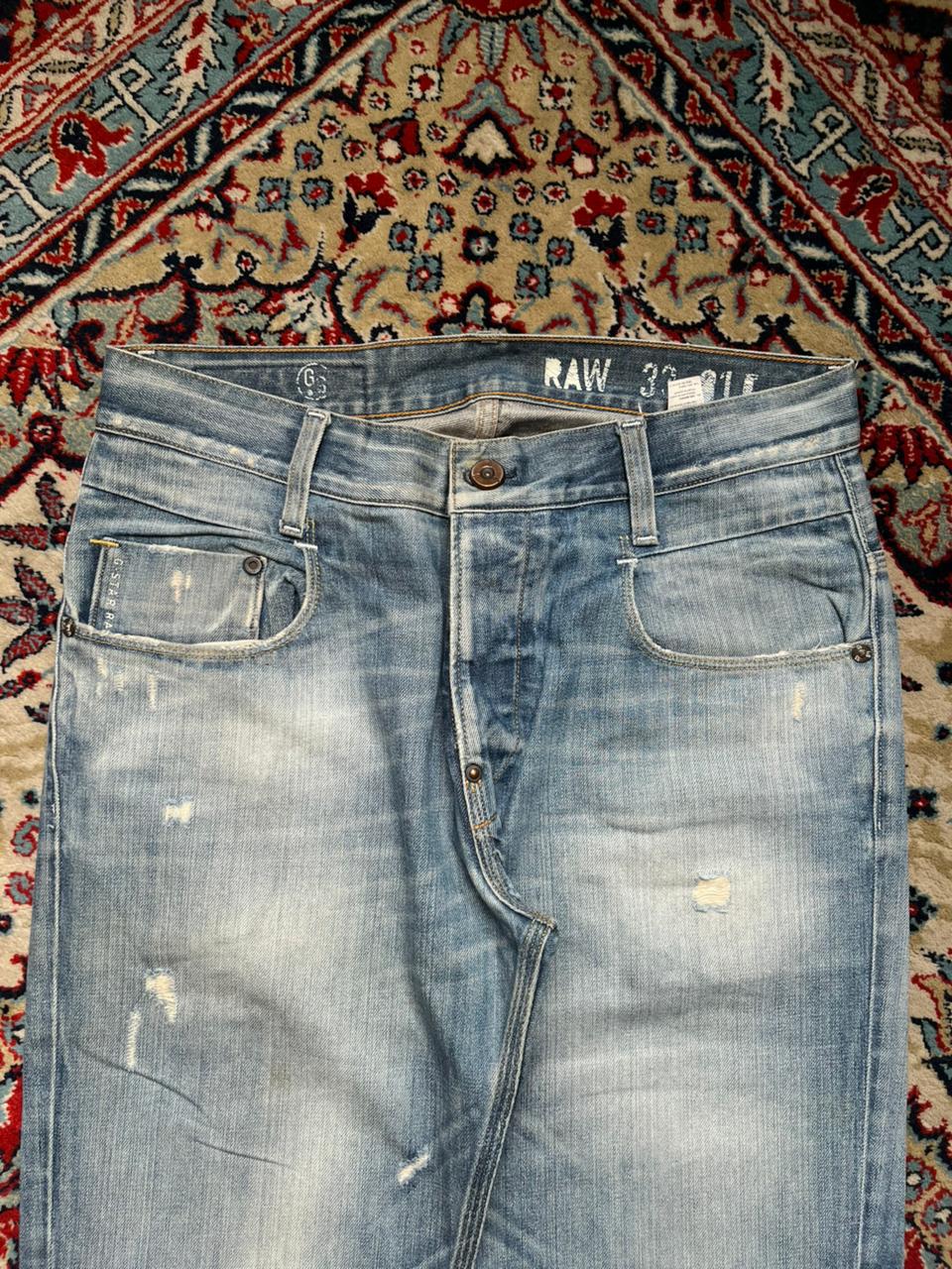 G-Star Raw GS01 3301 Straight Fit Distressed Light WashED JEANS - 30