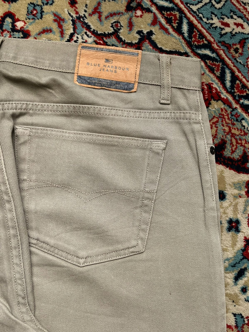 Marks & Spencer Blue Harbour Stone Neutral Straight FIT JEANS - 36