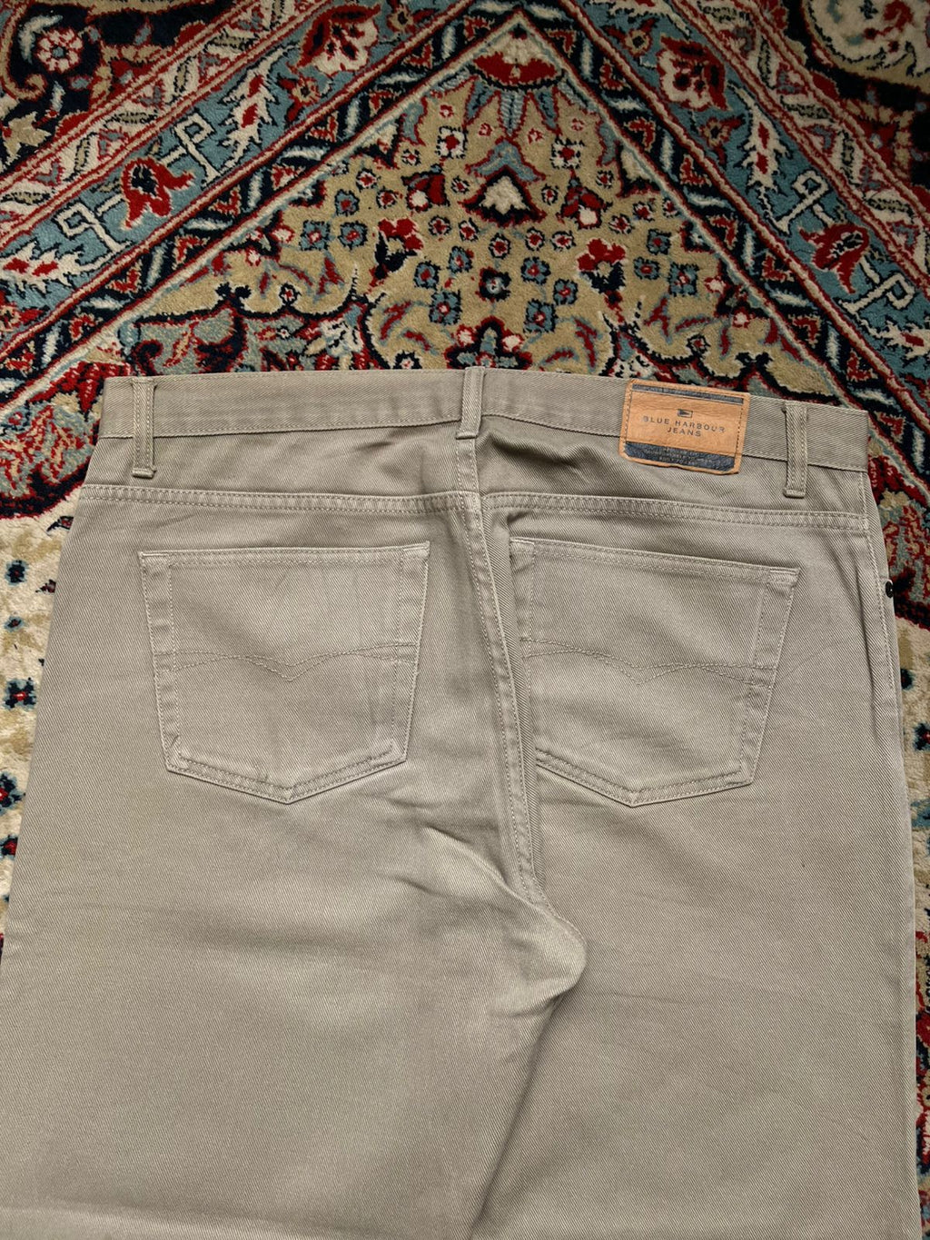 Marks & Spencer Blue Harbour Stone Neutral Straight FIT JEANS - 36