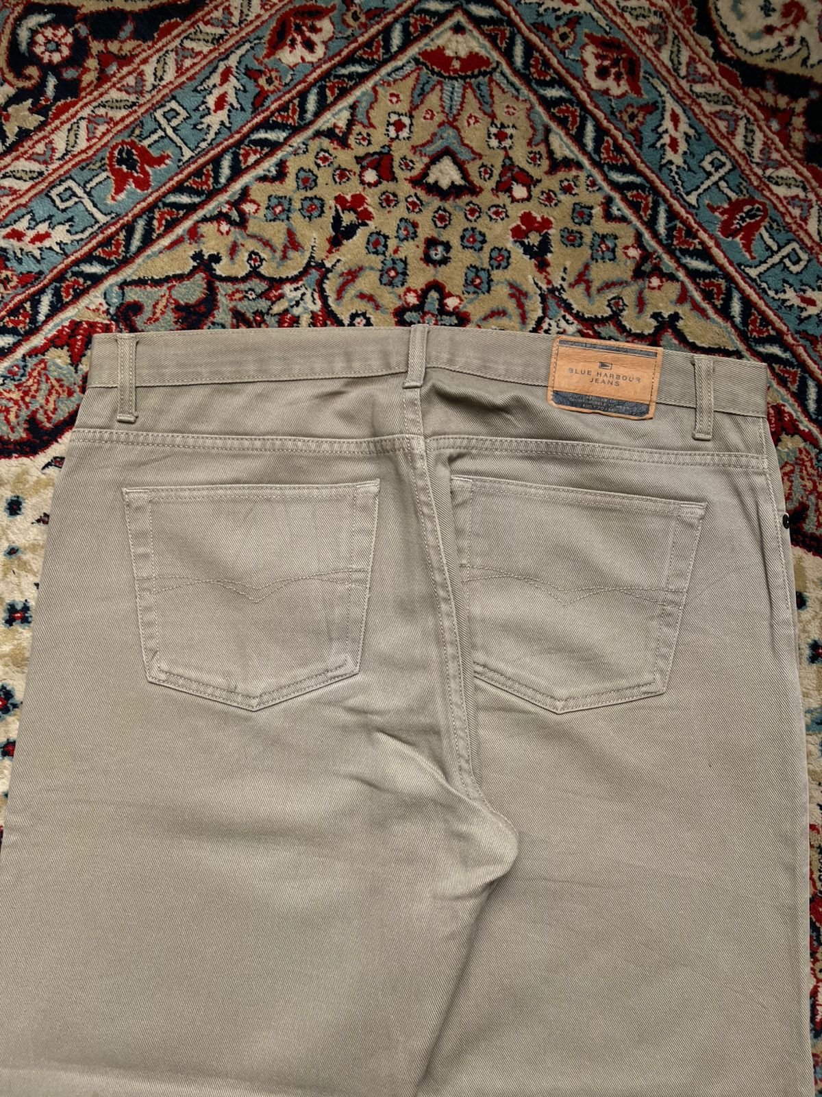 Marks & Spencer Blue Harbour Stone Neutral Straight FIT JEANS - 36