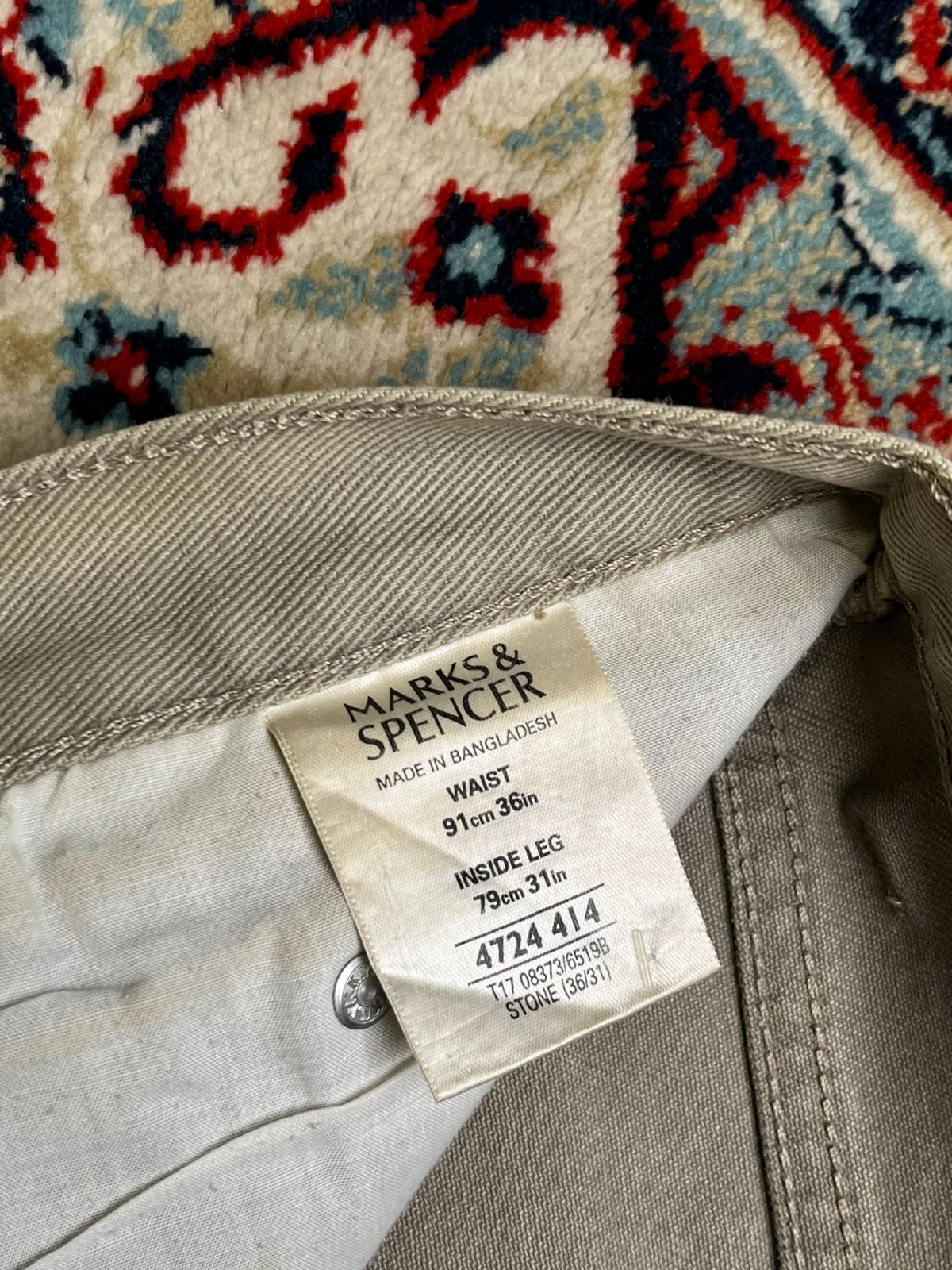 Marks & Spencer Blue Harbour Stone Neutral Straight FIT JEANS - 36