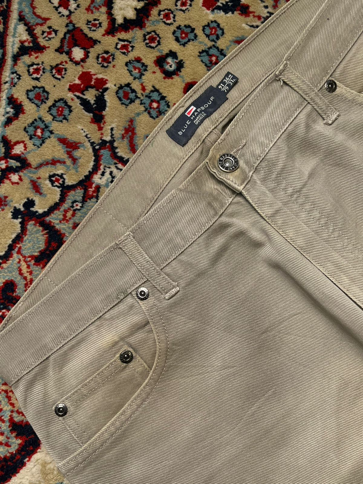 Marks & Spencer Blue Harbour Stone Neutral Straight FIT JEANS - 36
