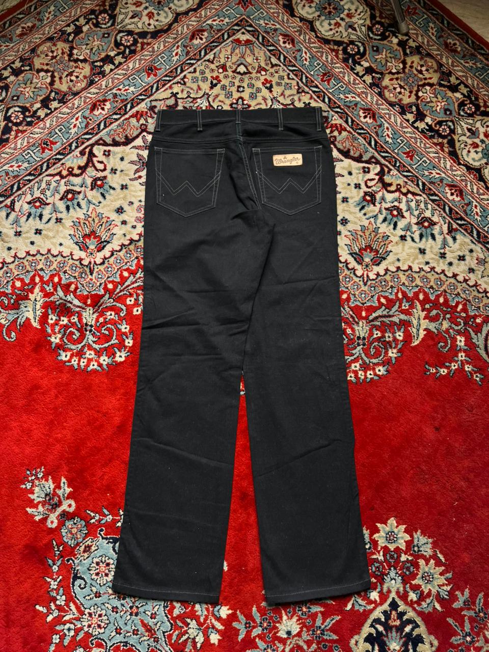 WRANGLER BLACK HERRINGBONE TEXTURE STRAIGHT FIT JEANS - 30