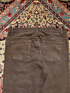 M&S BLUE HARBOUR CHOCOLATE BROWN FADED STRAIGHT FIT PANTS - 36