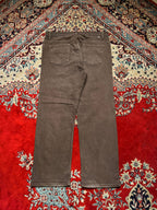M&S BLUE HARBOUR CHOCOLATE BROWN FADED STRAIGHT FIT PANTS - 36