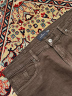 M&S BLUE HARBOUR CHOCOLATE BROWN FADED STRAIGHT FIT PANTS - 36