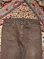 M&S BLUE HARBOUR CHOCOLATE BROWN FADED STRAIGHT FIT PANTS - 36