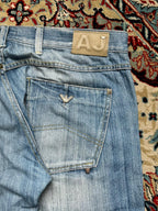 Armani Jeans STRAIGHT FIT Distressed Light WashED JEANS - 36