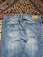 Armani Jeans STRAIGHT FIT Distressed Light WashED JEANS - 36