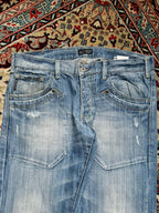 Armani Jeans STRAIGHT FIT Distressed Light WashED JEANS - 36