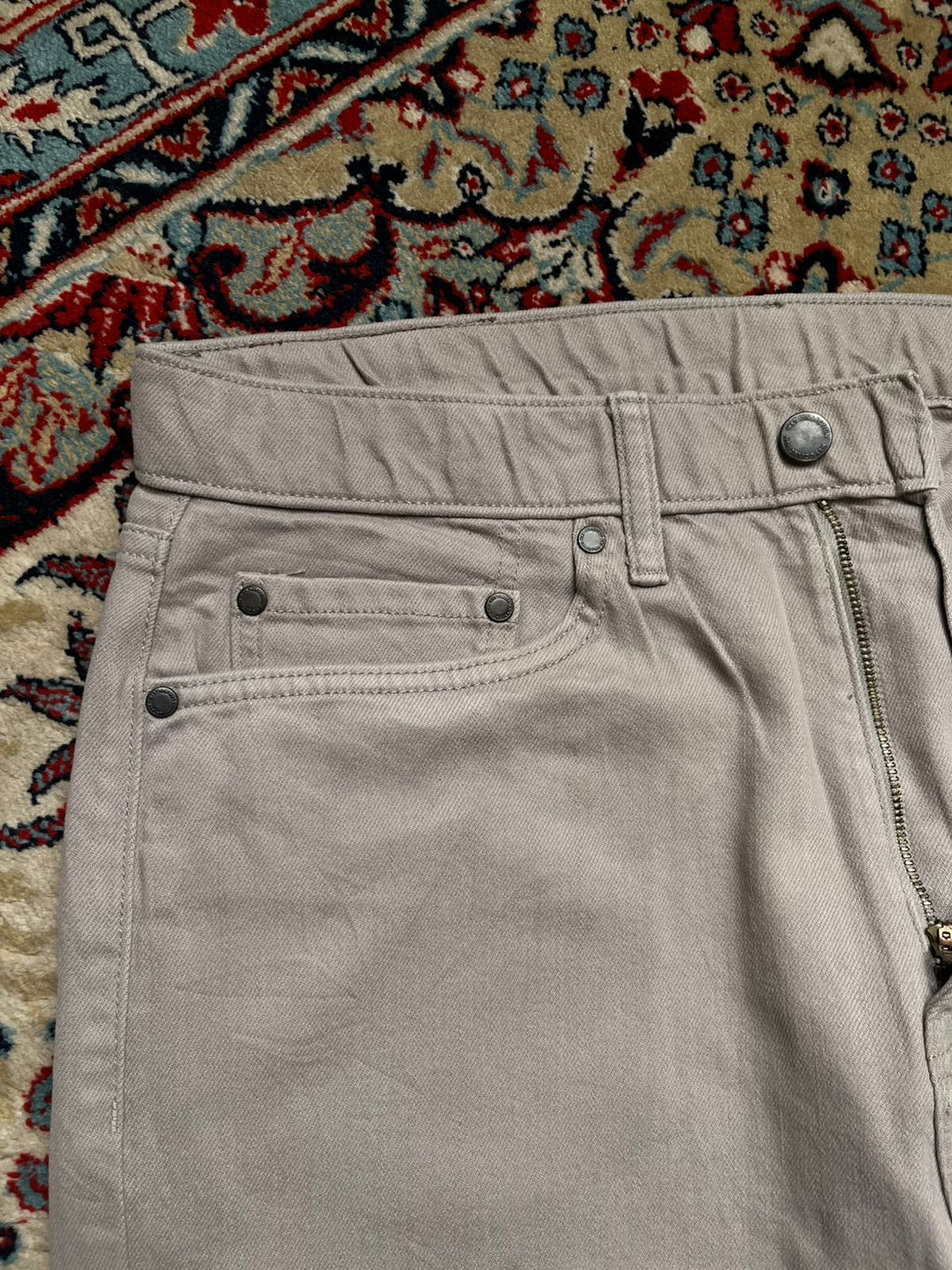 Marks & Spencer M&S Light Stone Casual Straight FIT RIGID Cotton PANTS - 32