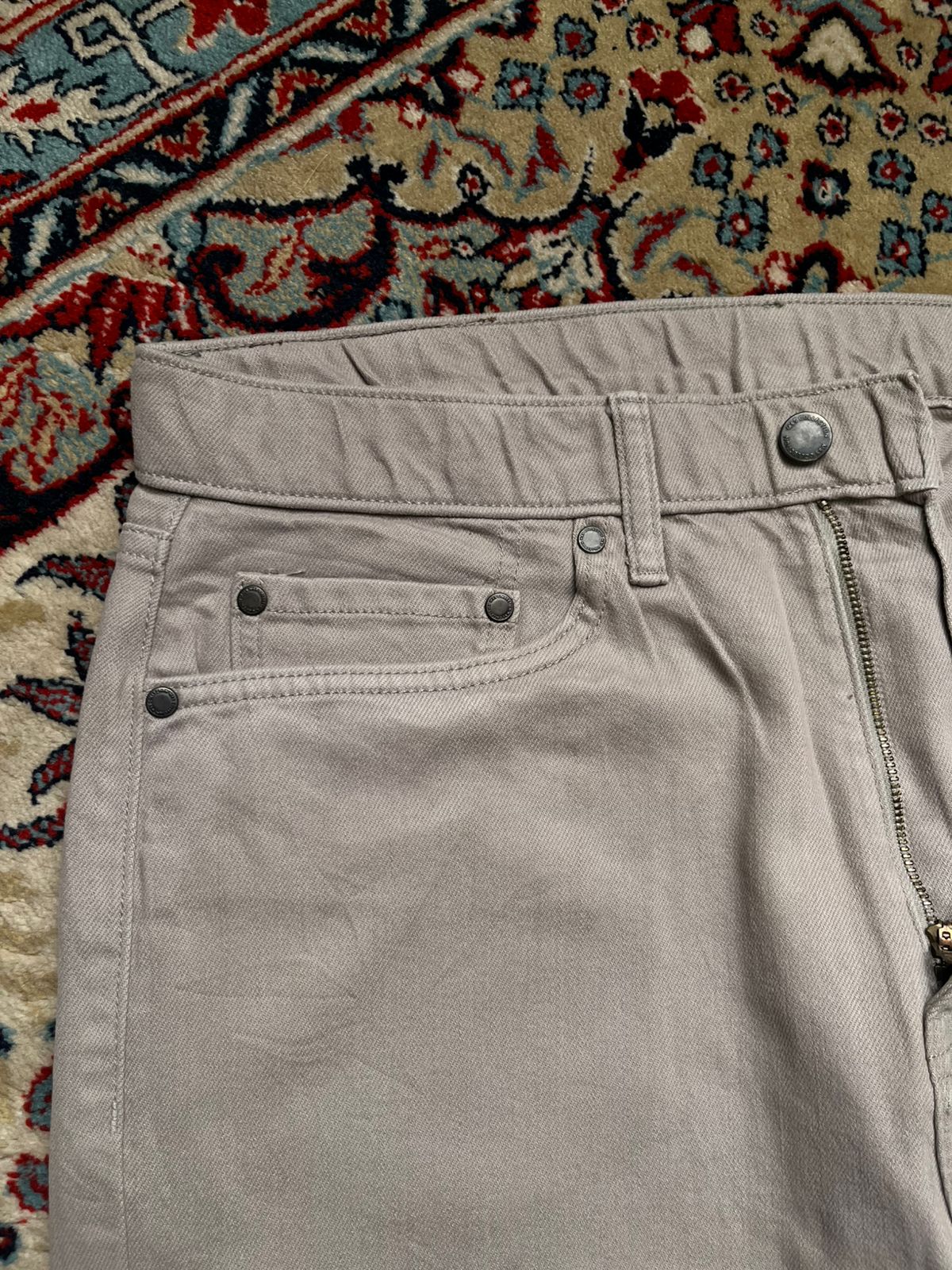 Marks & Spencer M&S Light Stone Casual Straight FIT RIGID Cotton PANTS - 32