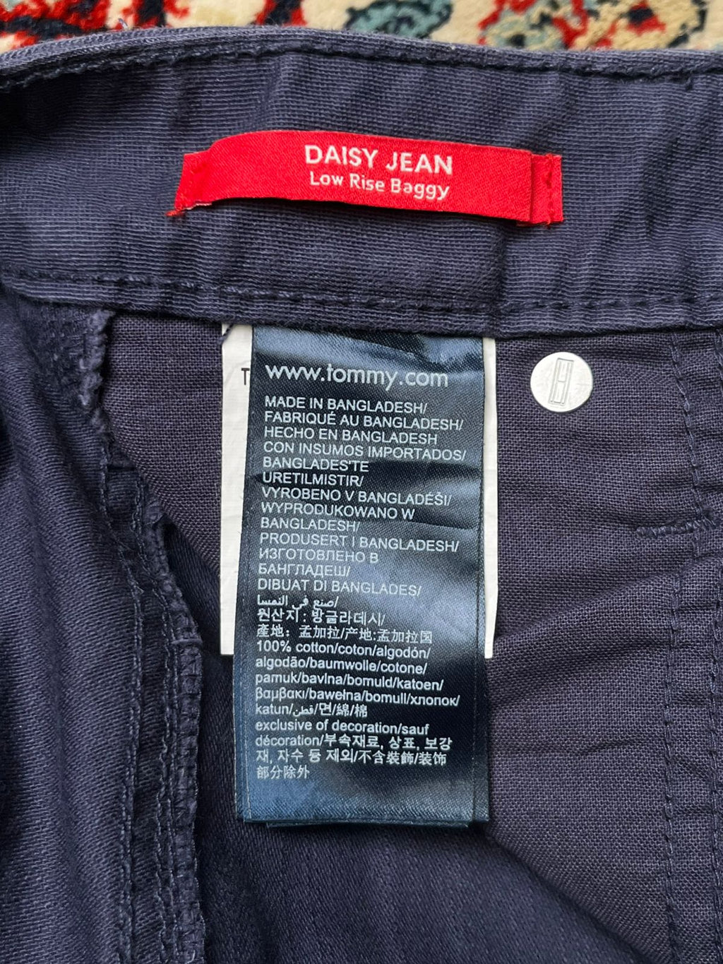 Tommy Hilfiger Navy Blue Baggy Cargo JEANS - 28