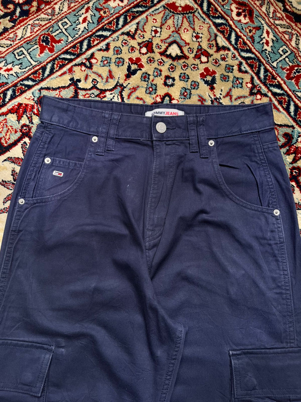Tommy Hilfiger Navy Blue Baggy Cargo JEANS - 28