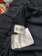 IEDIT Lace-Up High Waist Wide FIT Pleated Black Casual PANTS - 26