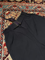 IEDIT Lace-Up High Waist Wide FIT Pleated Black Casual PANTS - 26
