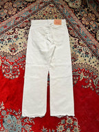 Vintage Levi's 401 Cream Relaxed FIT JEANS - 28